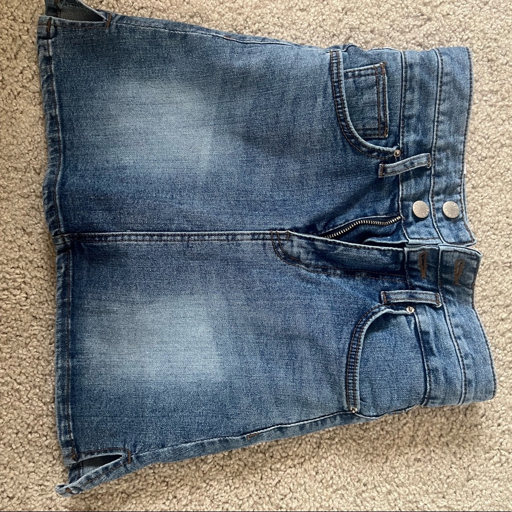 NWT -5KG JEANS [JOEY] 2-BUTTON SIDE SLIT INNER-SHORTS SKIRT